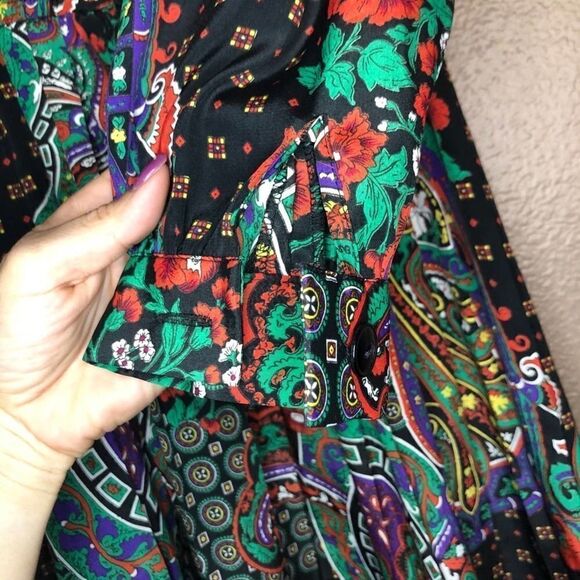 Leslie Faye Vintage Black Floral Long Sleeve Dress - Picture 6 of 9